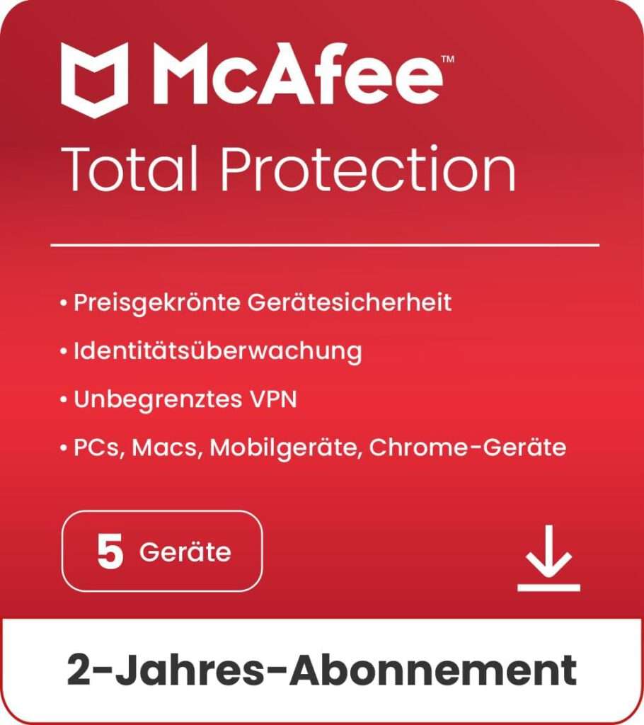 McAfee Total Protection 2026 | 5 Gerät | 24 Monate